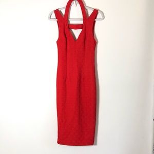 Isla_Co Bespoke Midi Dress Orange Red Small